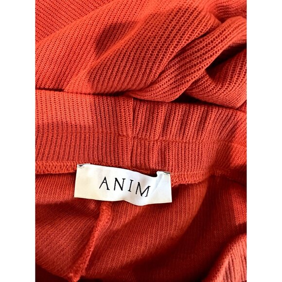 ANIM Living Koza Straight Leg Knit Pants Hemstitch in Rust - Picture 5 of 6